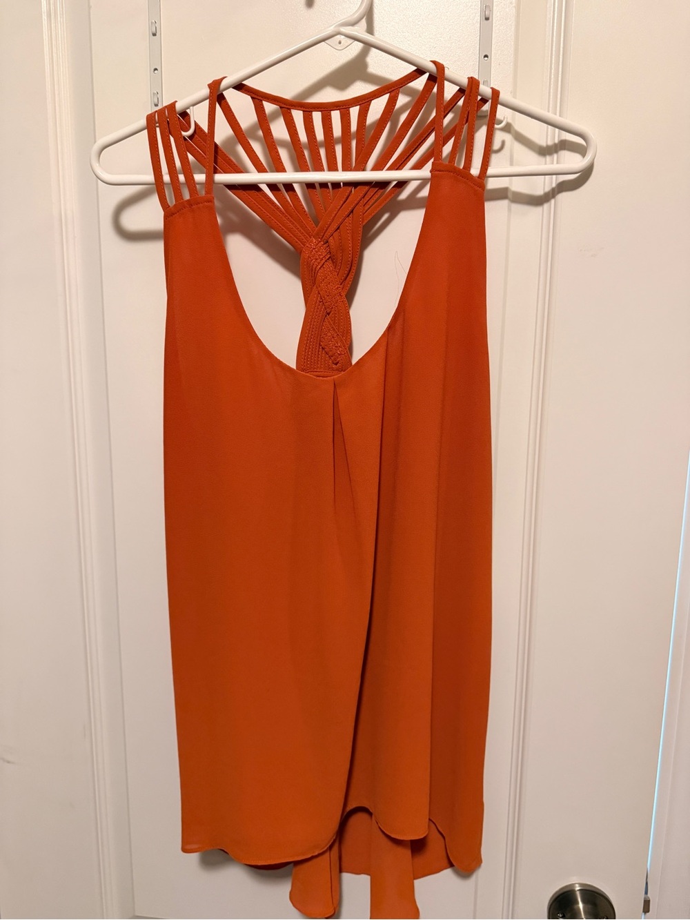 Women's Orange Strappy Back Tank Top